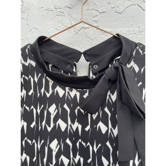 Karl Lagerfeld Womens Sleeveless Bowtie Detachable Collar A-Line Dress Black 6 - Picture 4 of 10